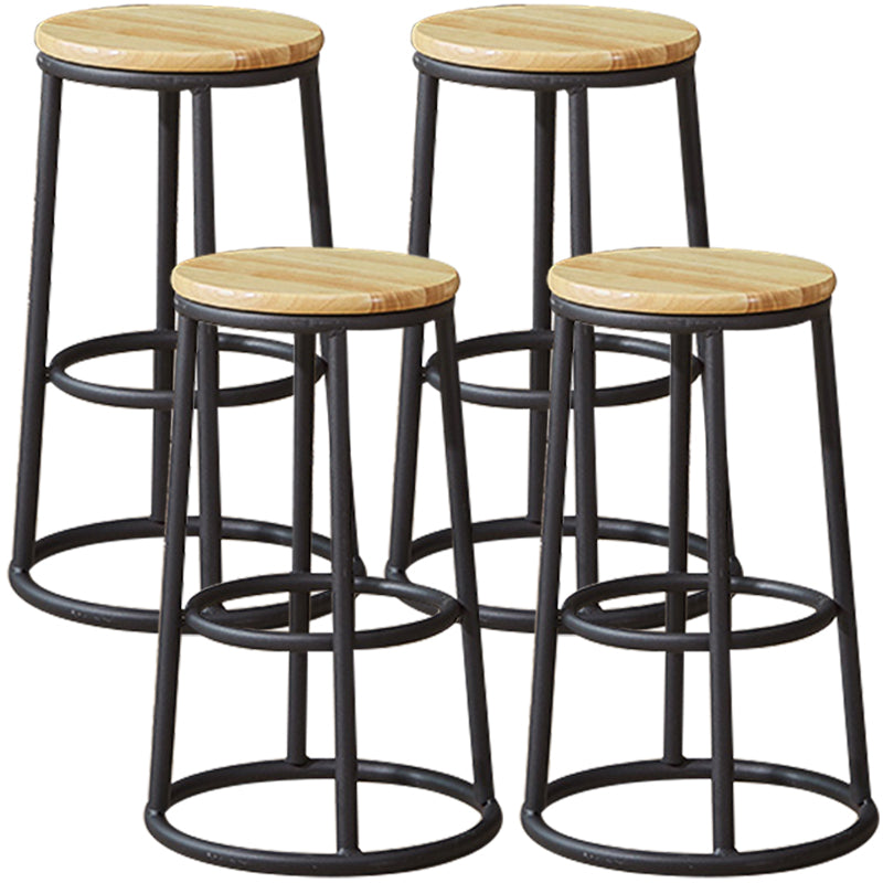 Industrial Armless Backless Counter Stool Steel Cashier Bar Stool with Pedal