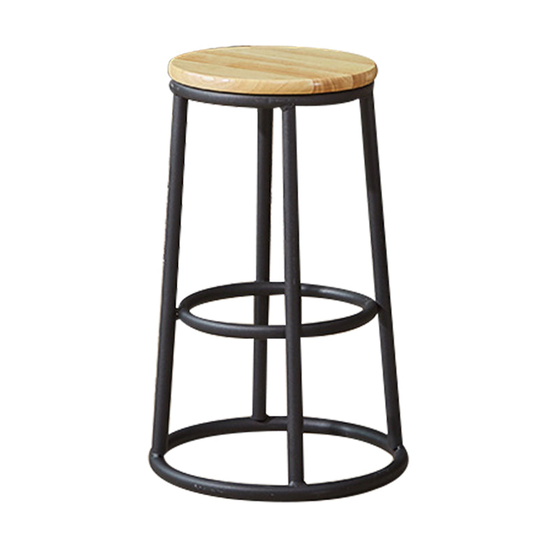 Industrial Armless Backless Counter Stool Steel Cashier Bar Stool with Pedal
