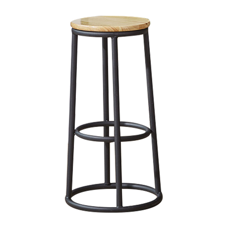 Industrial Armless Backless Counter Stool Steel Cashier Bar Stool with Pedal