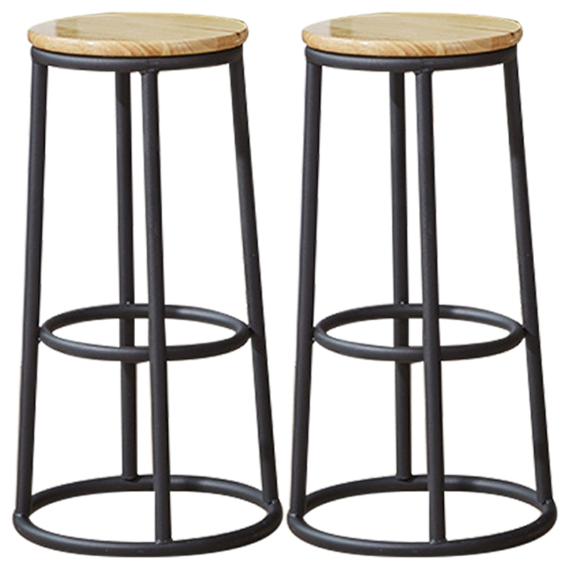 Industrial Armless Backless Counter Stool Steel Cashier Bar Stool with Pedal