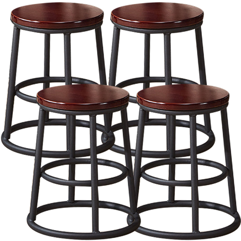 Industrial Armless Backless Counter Stool Steel Cashier Bar Stool with Pedal