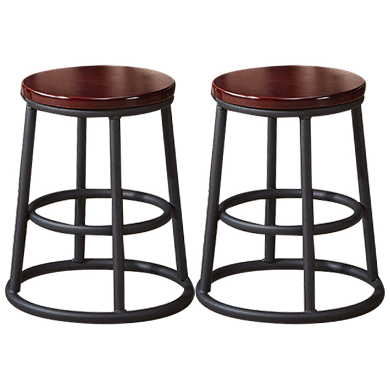Industrial Armless Backless Counter Stool Steel Cashier Bar Stool with Pedal