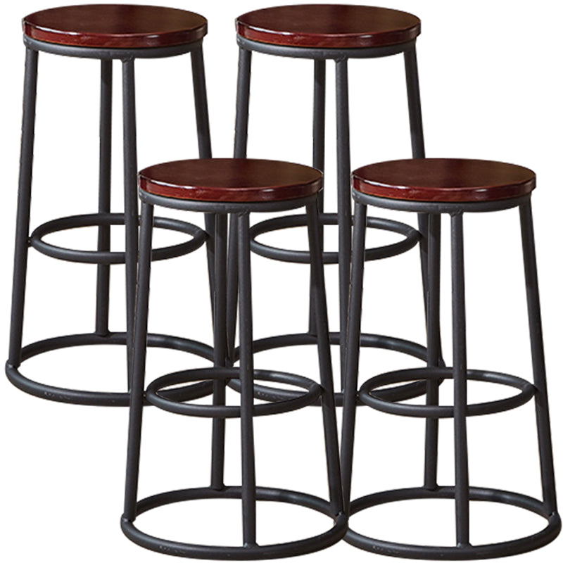 Industrial Armless Backless Counter Stool Steel Cashier Bar Stool with Pedal
