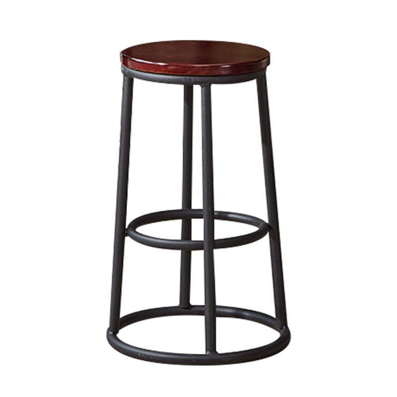 Industrial Armless Backless Counter Stool Steel Cashier Bar Stool with Pedal