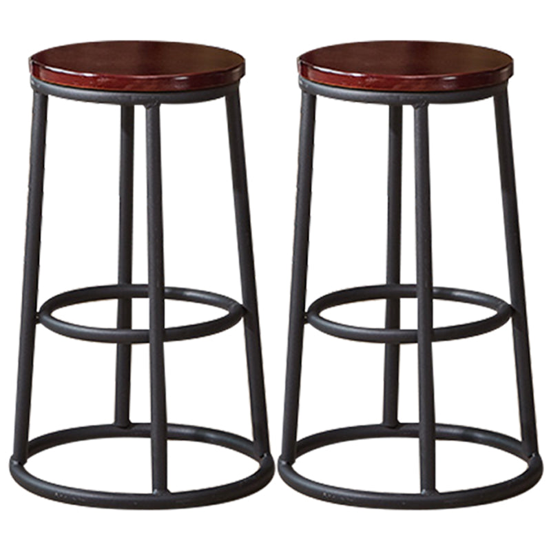 Industrial Armless Backless Counter Stool Steel Cashier Bar Stool with Pedal