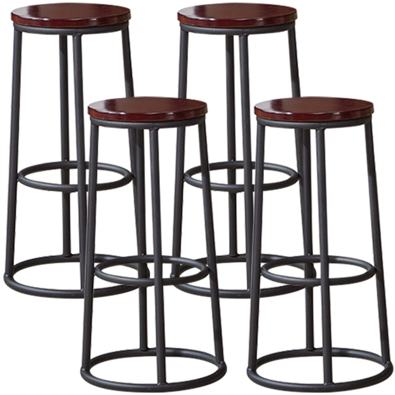 Industrial Armless Backless Counter Stool Steel Cashier Bar Stool with Pedal