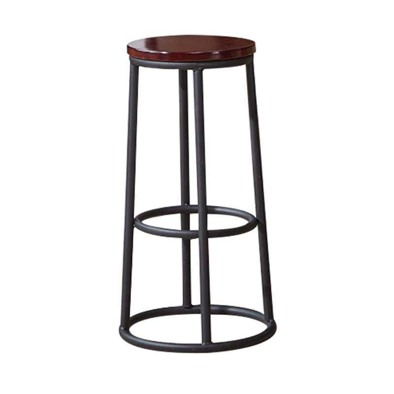 Industrial Armless Backless Counter Stool Steel Cashier Bar Stool with Pedal
