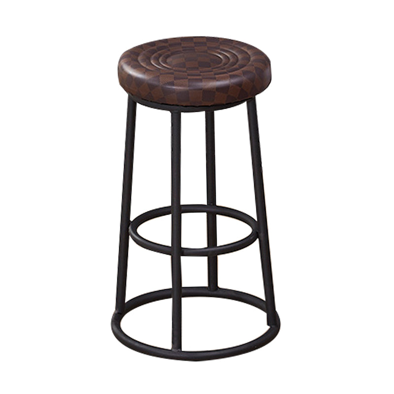 Industrial Armless Backless Counter Stool Steel Cashier Bar Stool with Pedal