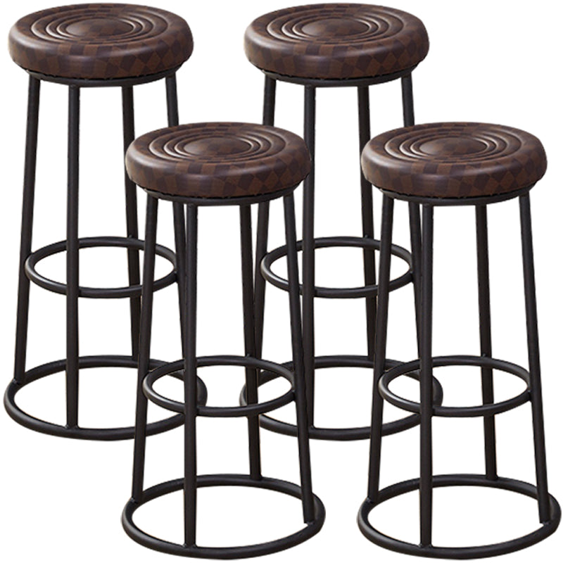 Industrial Armless Backless Counter Stool Steel Cashier Bar Stool with Pedal
