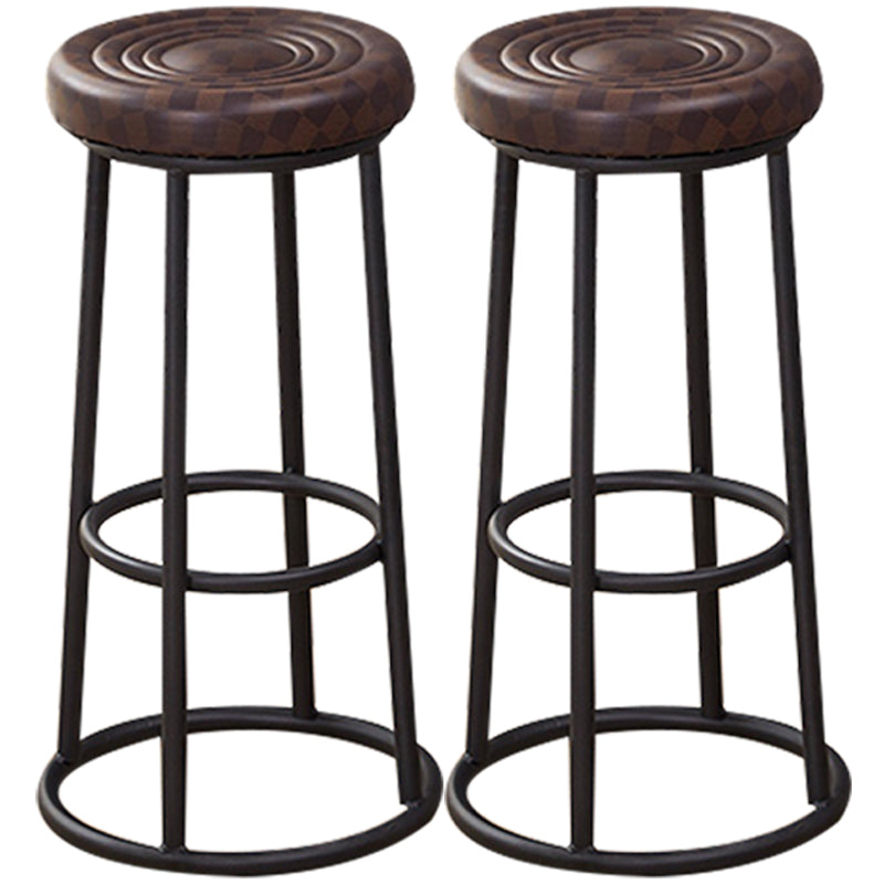 Industrial Armless Backless Counter Stool Steel Cashier Bar Stool with Pedal