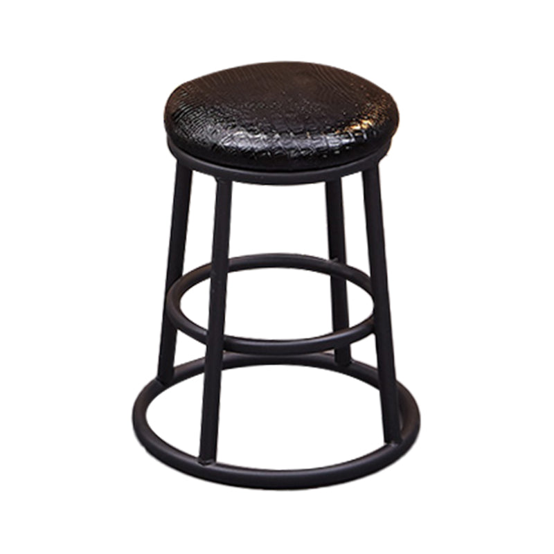 Industrial Armless Backless Counter Stool Steel Cashier Bar Stool with Pedal