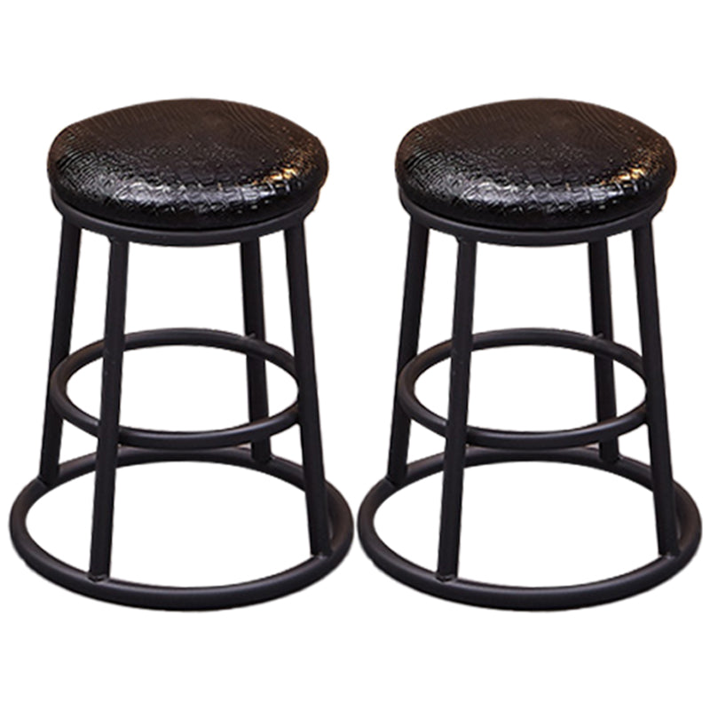 Industrial Armless Backless Counter Stool Steel Cashier Bar Stool with Pedal
