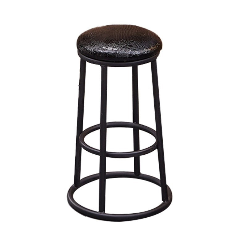 Industrial Armless Backless Counter Stool Steel Cashier Bar Stool with Pedal