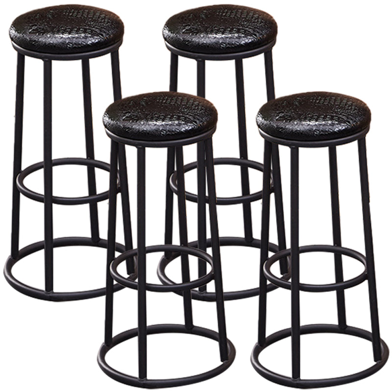 Industrial Armless Backless Counter Stool Steel Cashier Bar Stool with Pedal