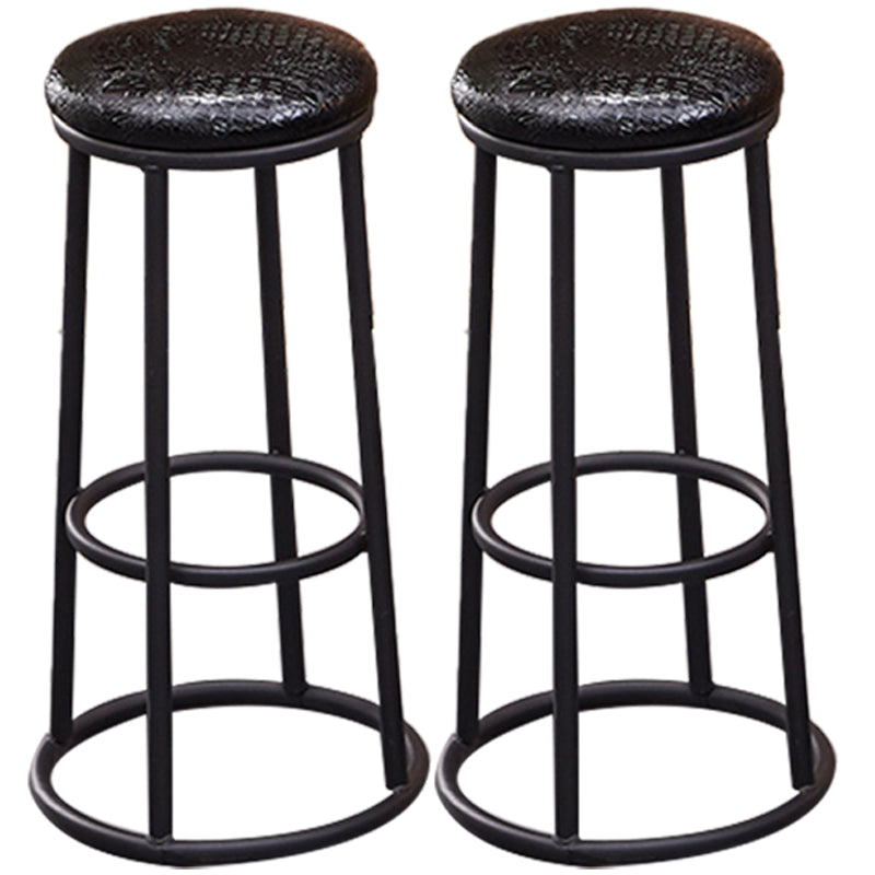 Industrial Armless Backless Counter Stool Steel Cashier Bar Stool with Pedal