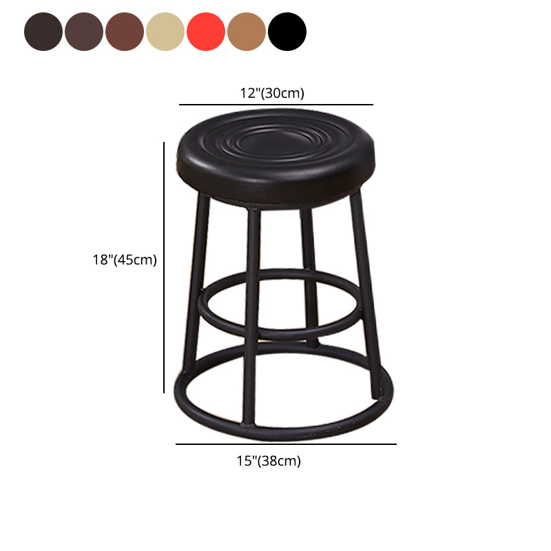 Industrial Armless Backless Counter Stool Steel Cashier Bar Stool with Pedal