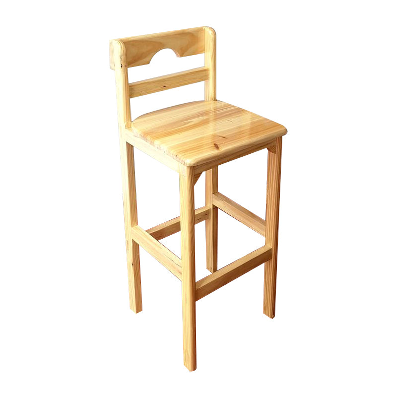 Zeitgenössischer Barhocker aus massivem Holz, Bristol-Barhocker mit Fußstütze und niedriger Rückenlehne