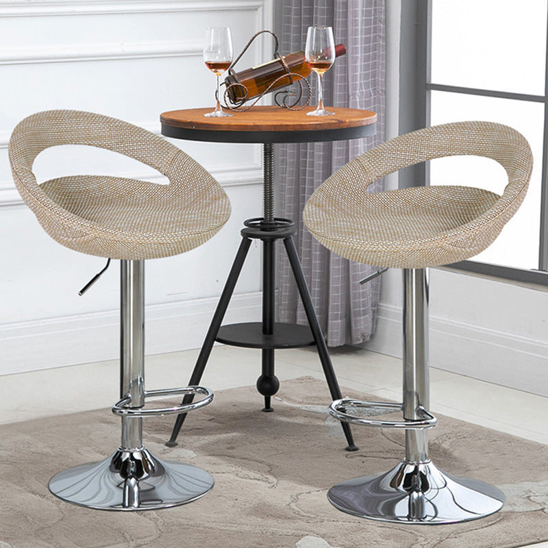 Contemporary Adjustable Height Bar Stool Indoor Bar Stool with Low Back