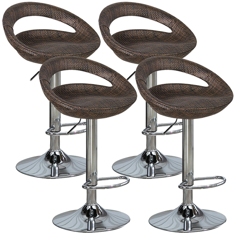 Contemporary Adjustable Height Bar Stool Indoor Bar Stool with Low Back