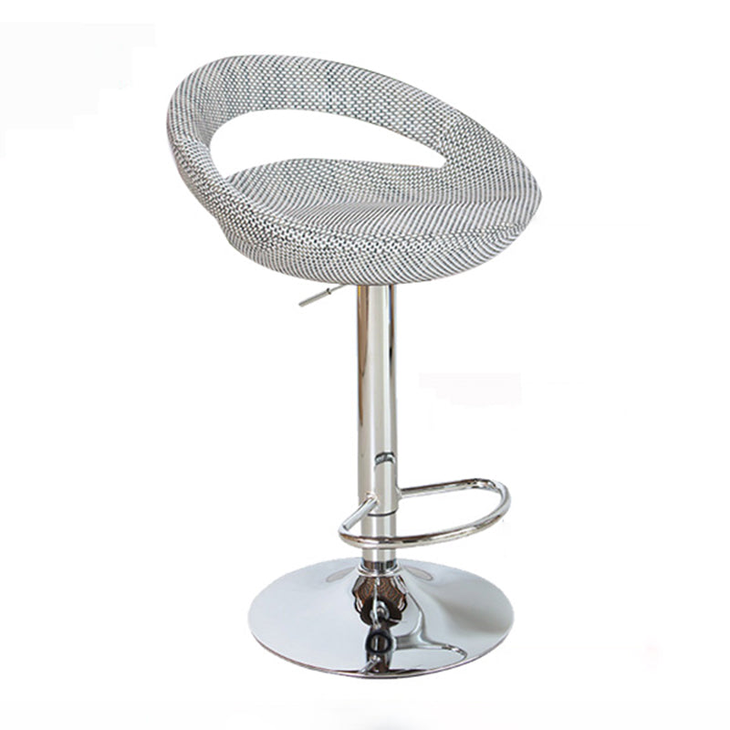 Contemporary Adjustable Height Bar Stool Indoor Bar Stool with Low Back