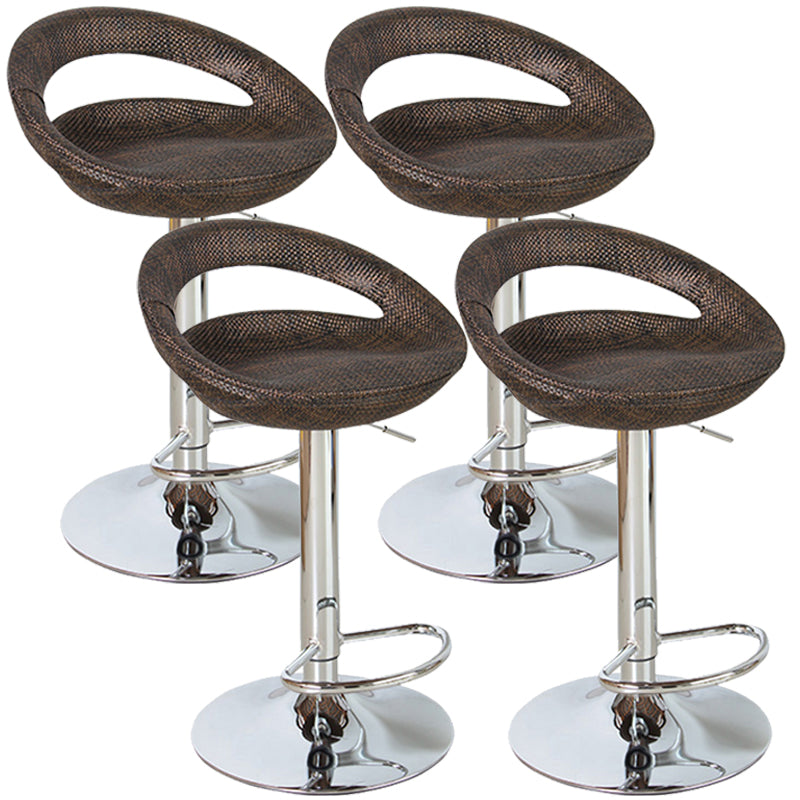 Contemporary Adjustable Height Bar Stool Indoor Bar Stool with Low Back