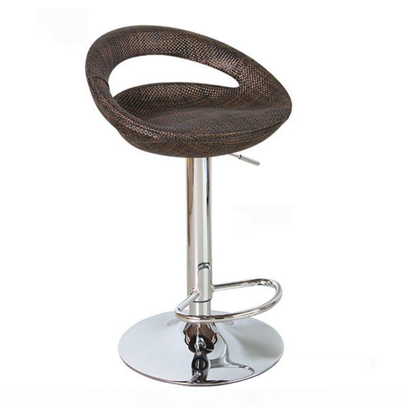 Contemporary Adjustable Height Bar Stool Indoor Bar Stool with Low Back