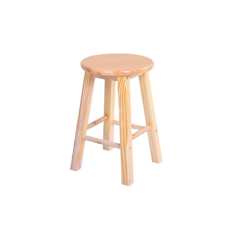 Taburete de bar de madera contemporáneo, taburete de bar interior con asiento y reposapiés de madera, 1 pieza