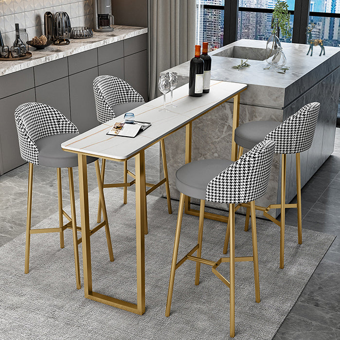 Industrial Style Stone Top Cocktail Bar Table 42-inch Height Table for Kitchen