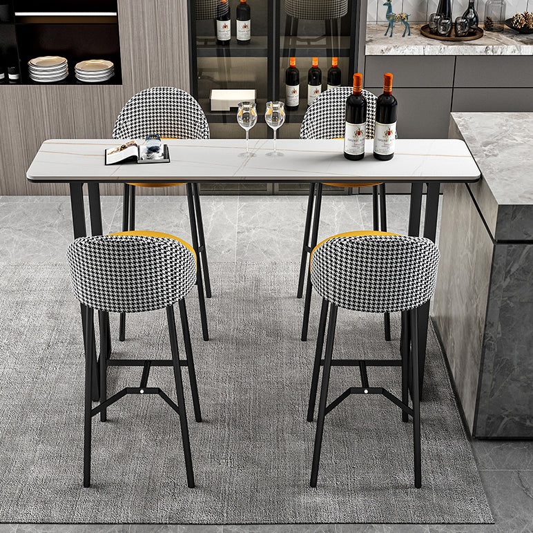 Industrial Style Stone Top Cocktail Bar Table 42-inch Height Table for Kitchen