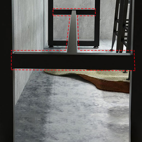 Modern Wood Bar Height Table with Rectangle Table Top Black Trestle Table - 42" H