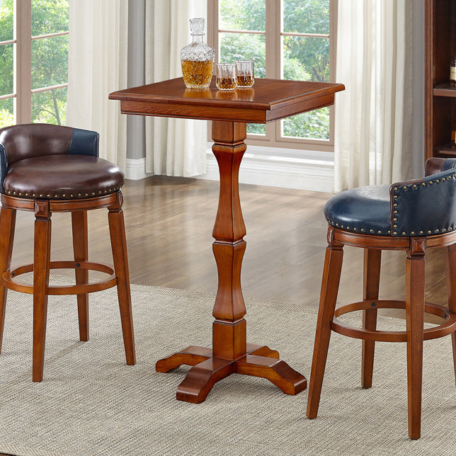 Modern Brown Wood Counter Table with Rectangle Table Top Trestle Table - 42" H