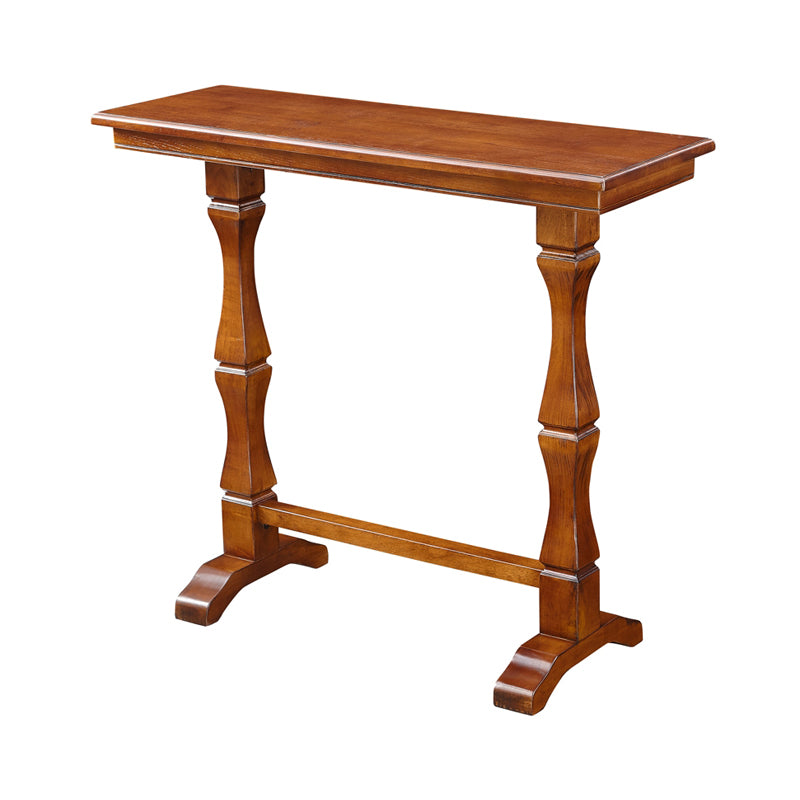 Modern Brown Wood Counter Table with Rectangle Table Top Trestle Table - 42" H