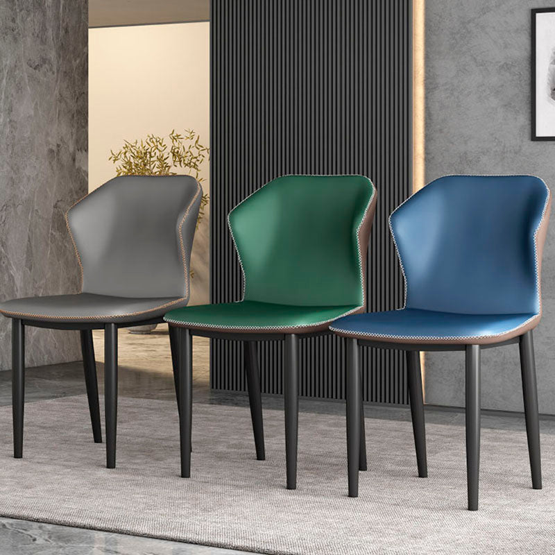 Sillas orejeras de estilo industrial Sillas de comedor de cuero PU para cocina