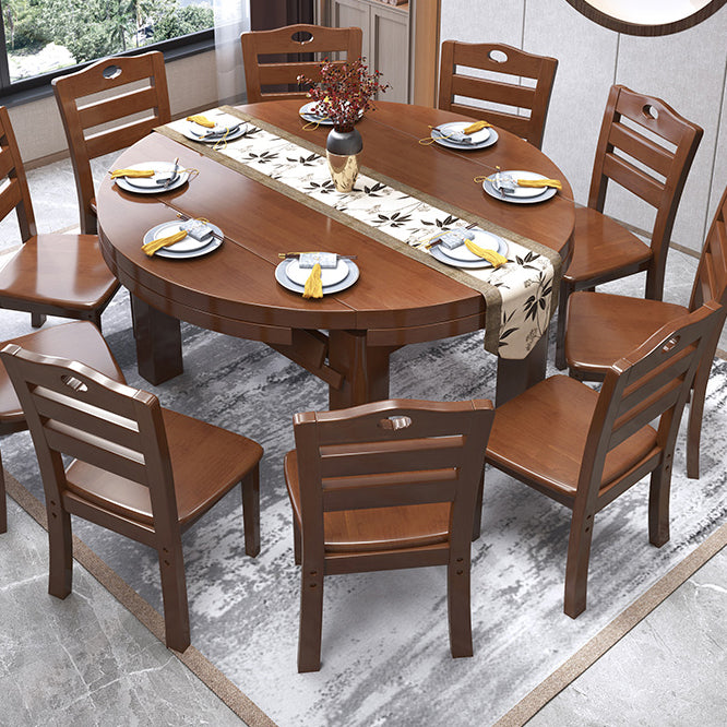 Modern Standard Dining Table Extendable Solid Wood Dining Table with 4 Legs