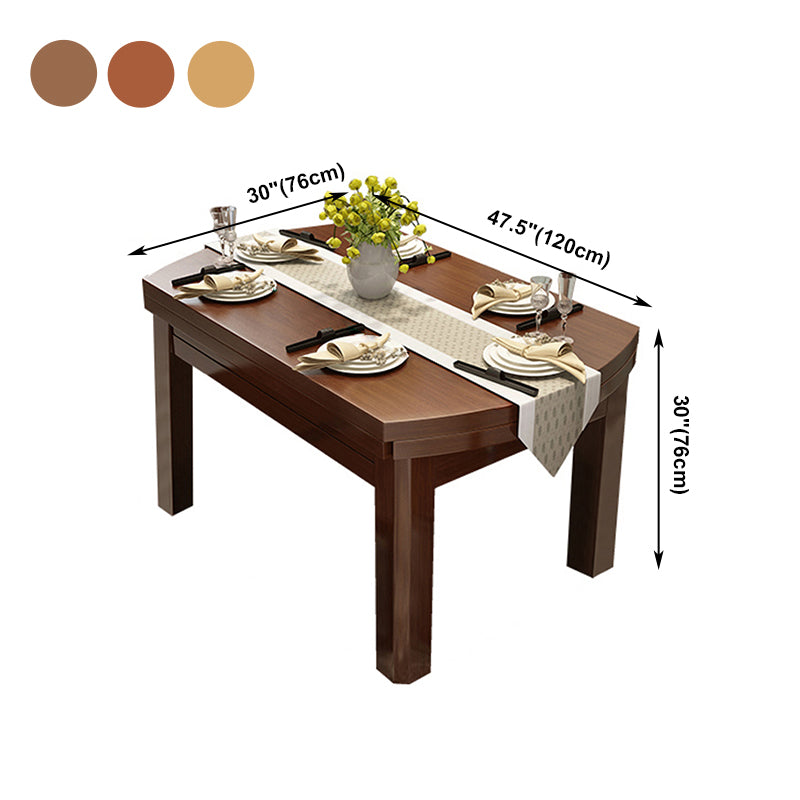 Modern Standard Dining Table Extendable Solid Wood Dining Table with 4 Legs