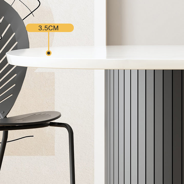 Zwarte toon eettafel eenvoud stijl dubbele voetstuktafel voor eetkamer