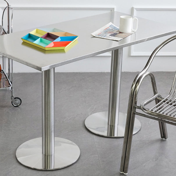 Industrial Style Dining Site Table Stainless Steel Dining Room Collection