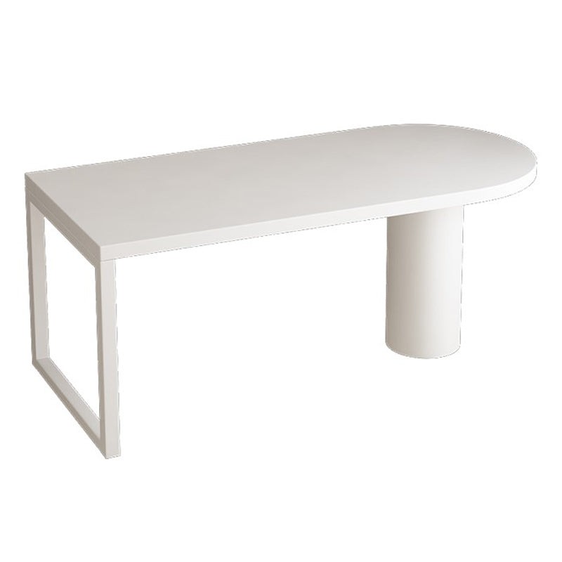 Modern Style Dining Table White Home Use Dining Table with Double Pedestal Base