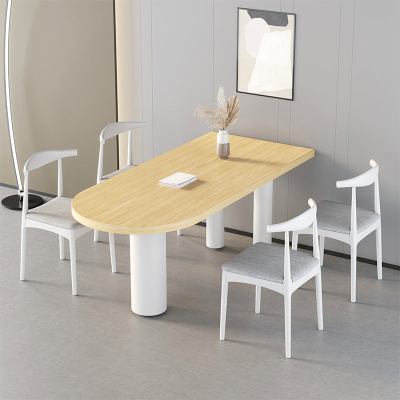 Table en bois irrégulière pour restaurant Table à manger moderne avec 3 pieds