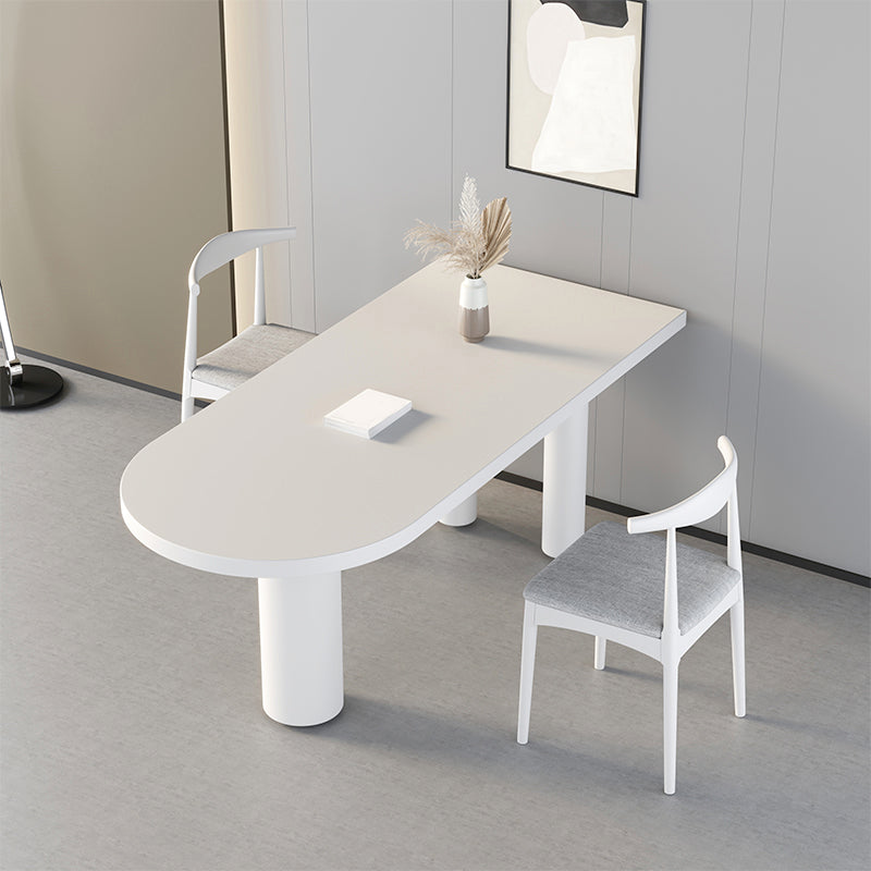 Table en bois irrégulière pour restaurant Table à manger moderne avec 3 pieds