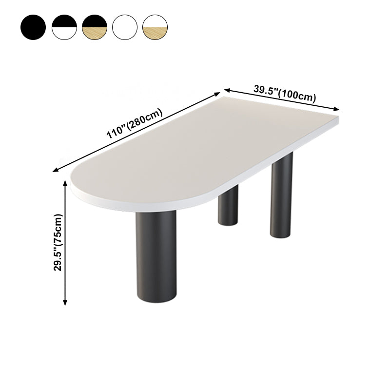 Table en bois irrégulière pour restaurant Table à manger moderne avec 3 pieds