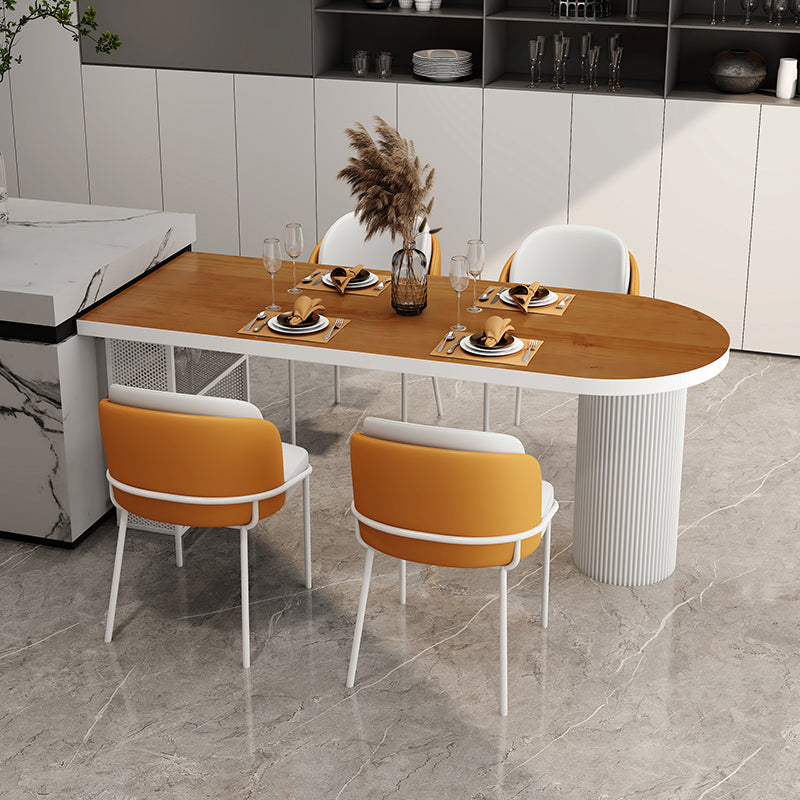 Modern Style Dining Table Solid Wood Double Pedestal Dining Table for kitchen
