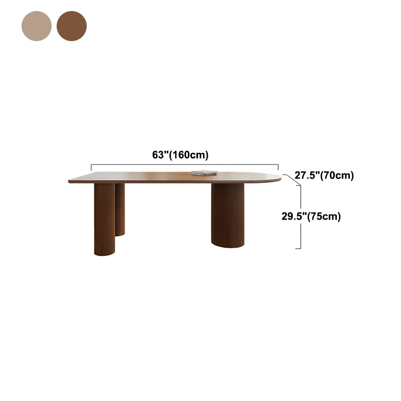Mesa de comedor de madera maciza de forma libre Mesa Simplicity con 3 patas