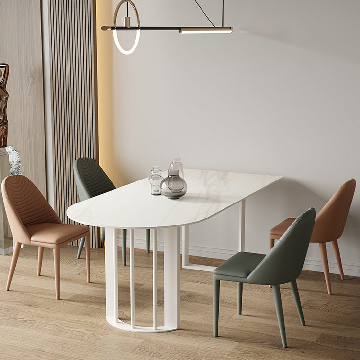 Sintered Stone Top Modern Table for Restaurant Dining Table with Double Pedestal Base
