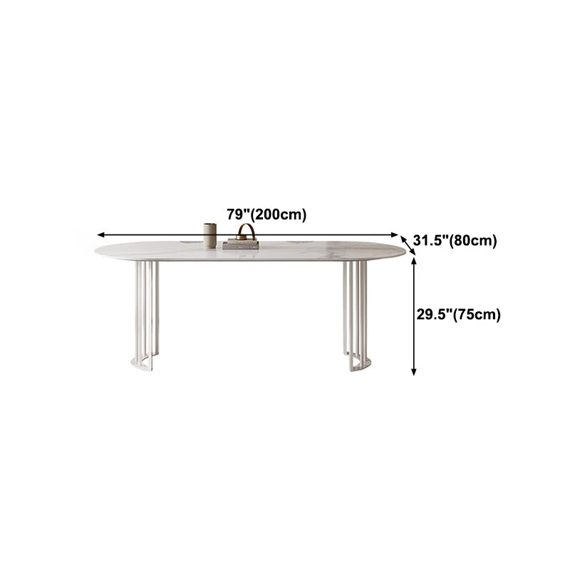 Sintered Stone Top Modern Table for Restaurant Dining Table with Double Pedestal Base