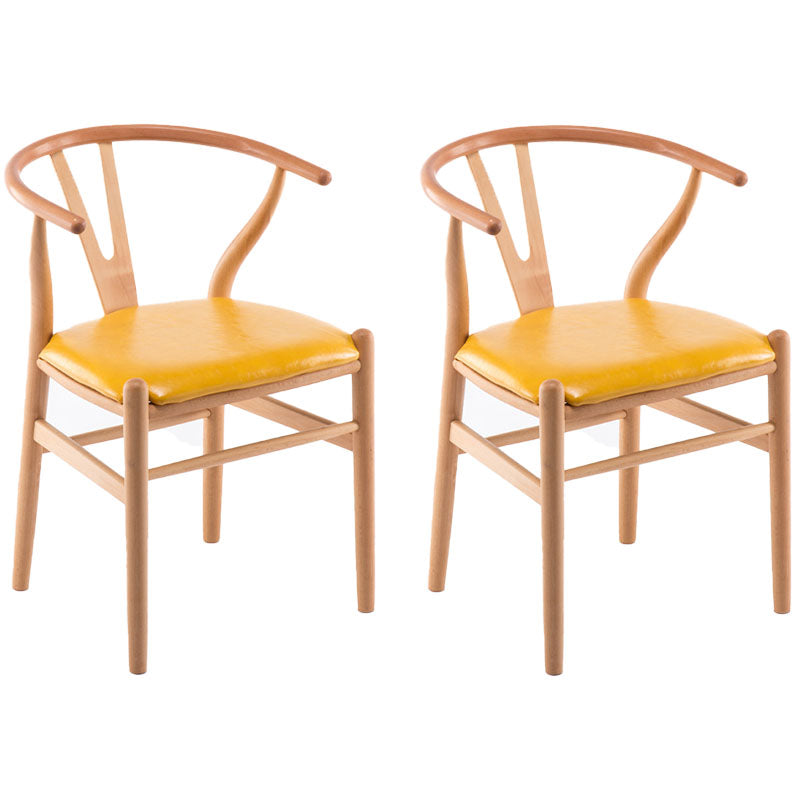 Silla de comedor natural tapizada contemporánea Wishbone Home Chair