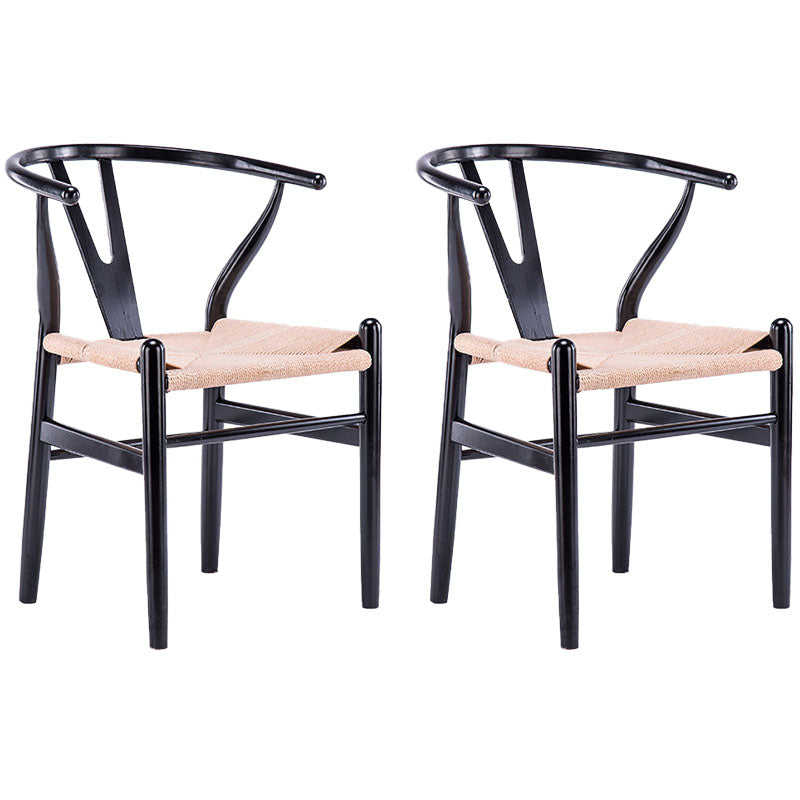 Silla de comedor natural tapizada contemporánea Wishbone Home Chair
