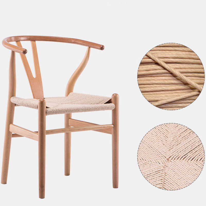 Silla de comedor natural tapizada contemporánea Wishbone Home Chair