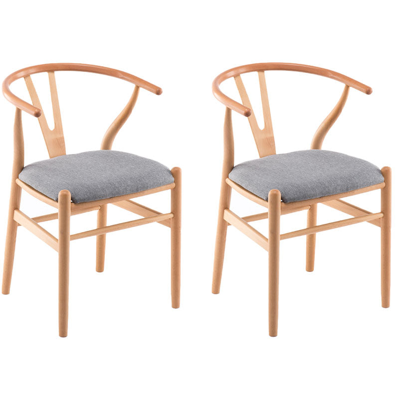 Silla de comedor natural tapizada contemporánea Wishbone Home Chair
