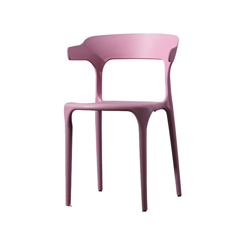 Silla de comedor de plástico escandinavo, sillón de cocina, silla con respaldo abierto